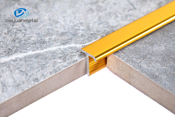 Anodized Extruded Aluminium T Channel 0.7-1.2mm Thickness ODM มีสีทองพร้อมเส้นโค้ง