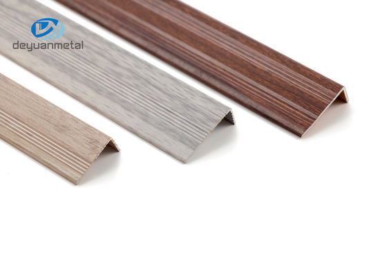 อลูมิเนียม Stright Angel Alloy Profiles Powder Coating Wall Trims ลายไม้ สูง 1 ซม